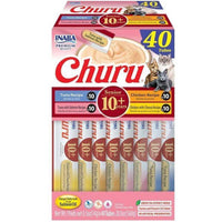 Inaba Churu Puree Senior 10+ Chicken & Tuna Variety, lickable puree tubes, pack of 40 x 14g, cat treat