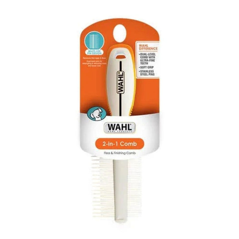 Wahl Orange/White 2 in 1 Finishing and Flea Comb