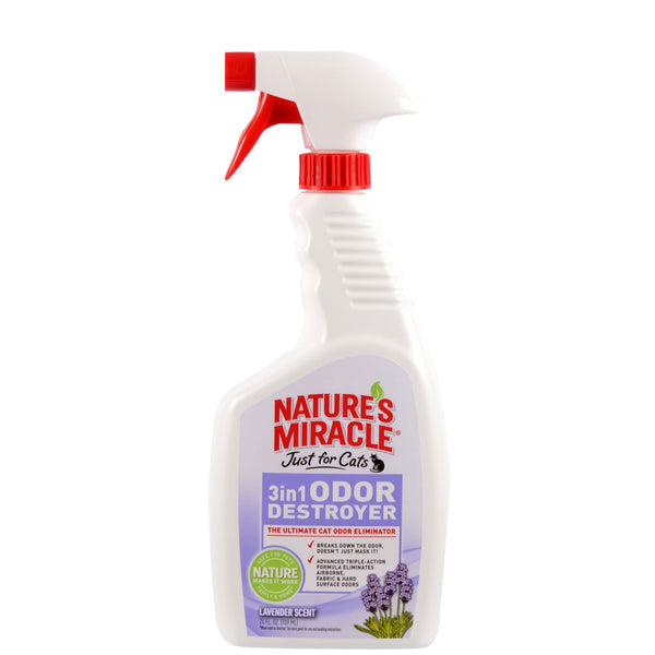Nature's Miracle 3 in 1 Cat Odor Destroyer Lavander - 709ml | PeekAPaw Pet Supplies