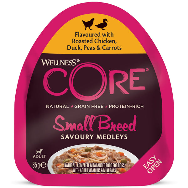 Wellness Core Wet Dog Food Small Breed Savoury Medleys Roasted Chicken, Duck, Peas & Carrots