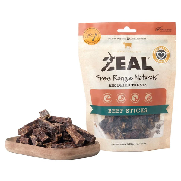 Zeal Dog Treats Air Dried Beef Sticks 125g | PeekAPaw Pet Supplies  