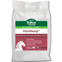 Stance Equitec FlexiHemp pelletised hemp hulls and hearts with MSM and turmeric for horses, 5kg bag