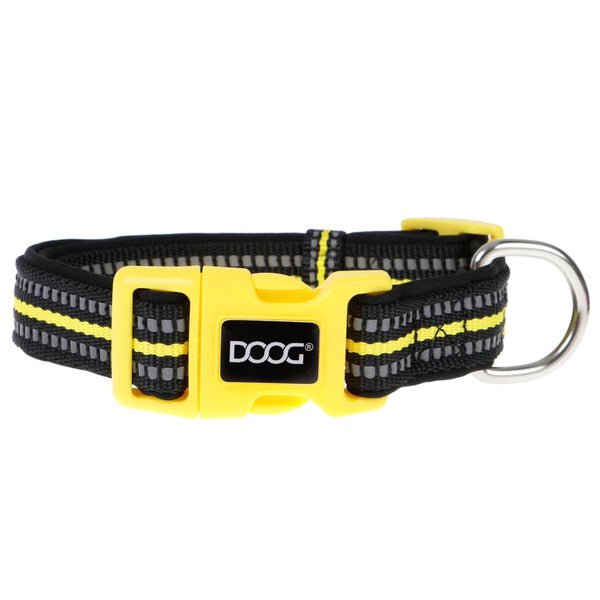 Doog Neoprene Dog Collar - (Neon High Vis) Bolt - Medium | PeekAPaw Pet Supplies