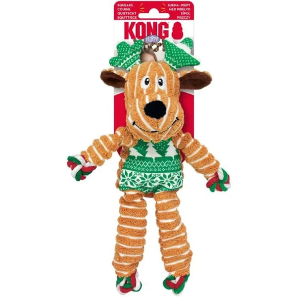 KONG Dog Toys Holiday Floppy Knots Reindeer | PeekAPaw Pet Supplies