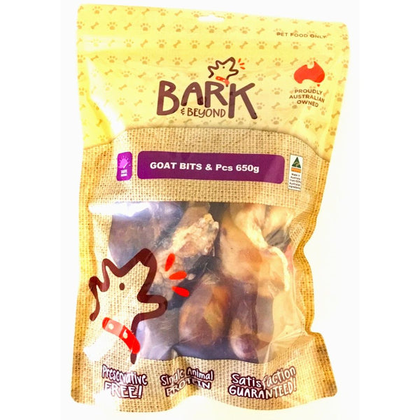 Bark & Beyond Goats Bits And Pcs - 650g | PeekAPaw Pet Supplies
