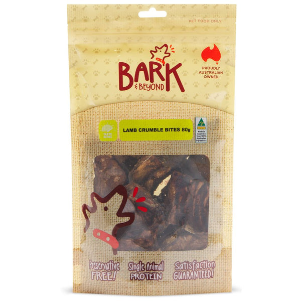 Bark & Beyond Lamb Crumble Bites - 80g | PeekAPaw Pet Supplies