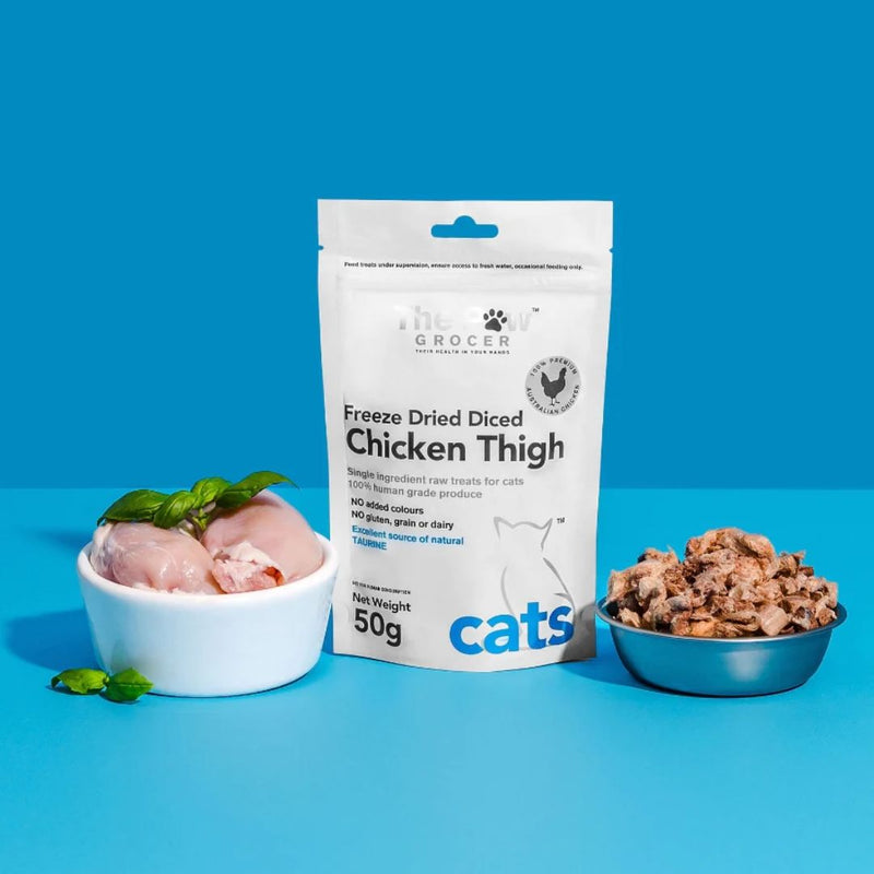 The Paw Grocer Freeze Dried Cat Treats Chicken Thigh | PeekAPaw Pet Supplies