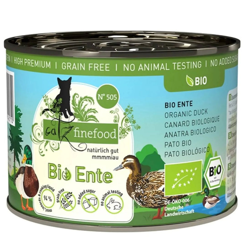 Catz Finefood Bio No.505 – Organic Duck - 200g x 6 | PeekAPaw Pet Supplies