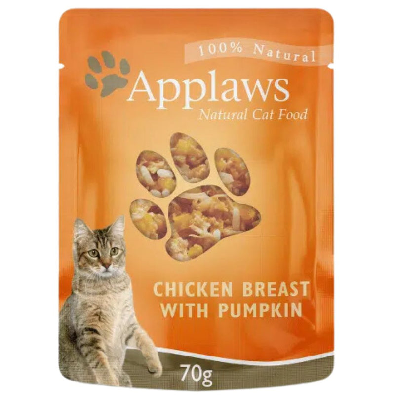 Applaws Natural Wet Cat Food Pouch Chicken Breast with Pumpkin - 70g x 16 | PeekAPaw Pet Supplies