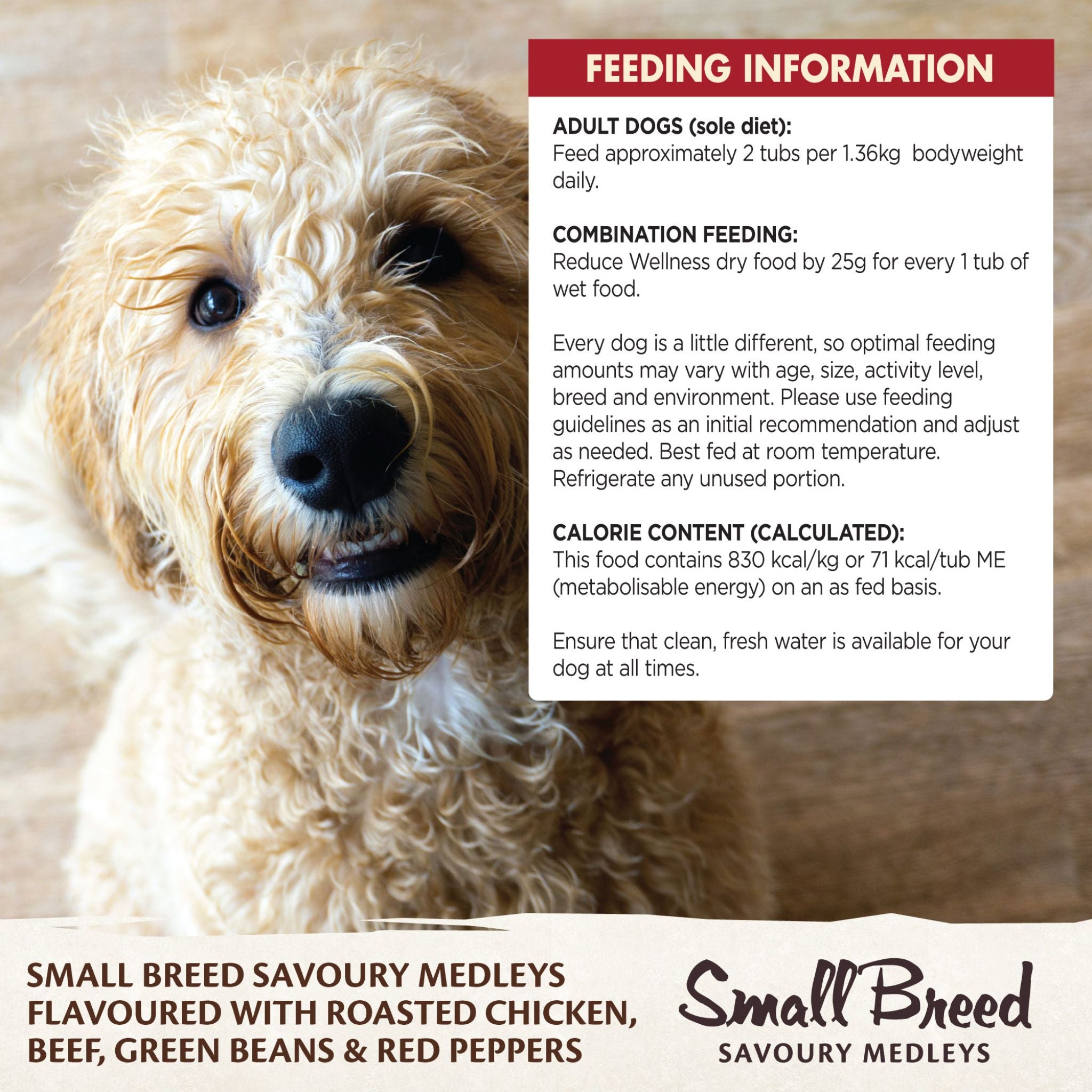 Wellness Core Wet Dog Food Small Breed Savoury Medleys Roasted Chicken, Beef, Green Beans & Red Peppers