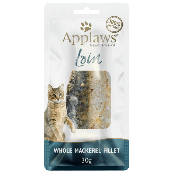 Applaws Natural Cat Treat Whole Mackerel Loin - 30g x 18 | PeekAPaw Pet Supplies