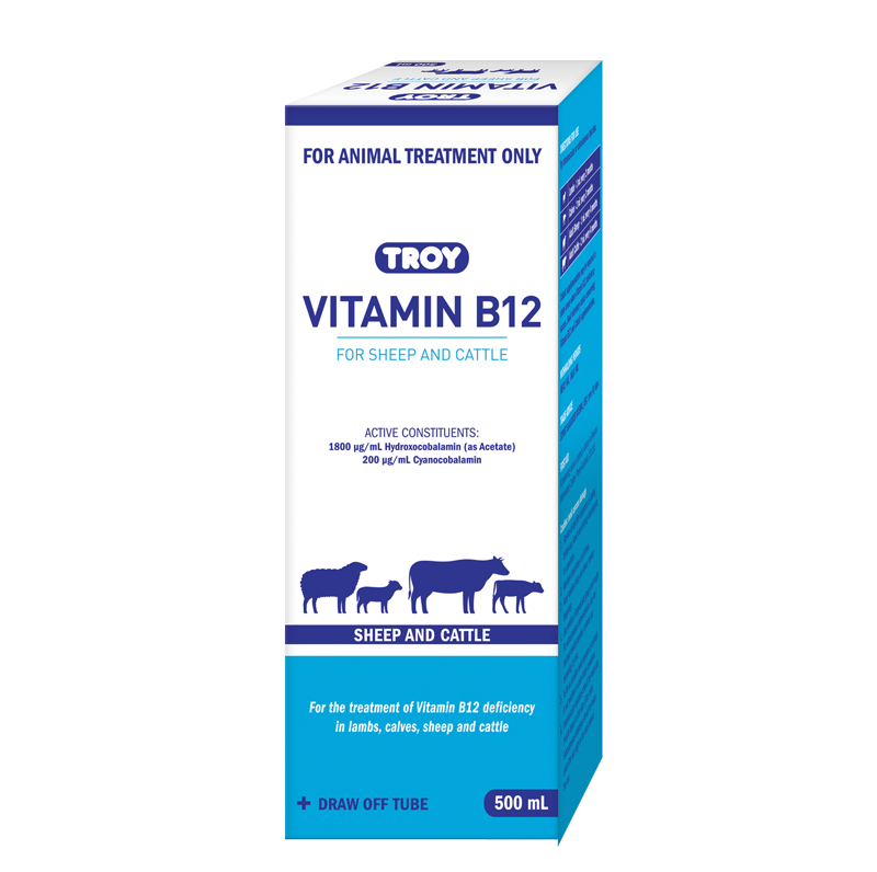 TROY Vitamin B12 for Sheep and Cattle - 500ml | PeekAPaw Pet Supplies