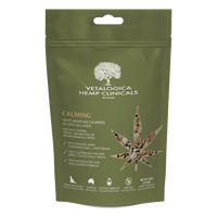Vetalogica Hemp Clinicals Calming Treats for Cats 100g pack, front