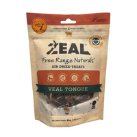 Zeal Air Dried Veal Tongue Dog Treats 85g — pack front