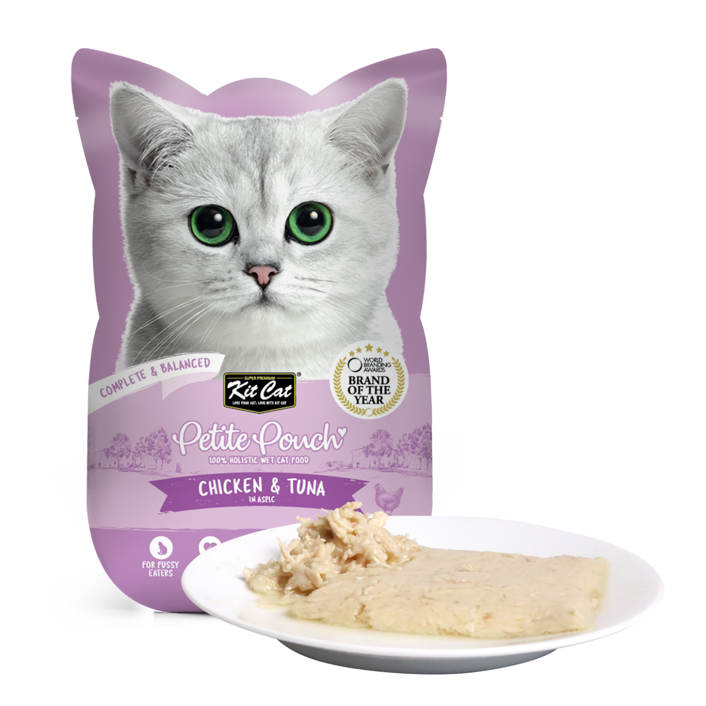 Kit Cat Petite Pouch Chicken & Tuna in aspic 70g pouch
