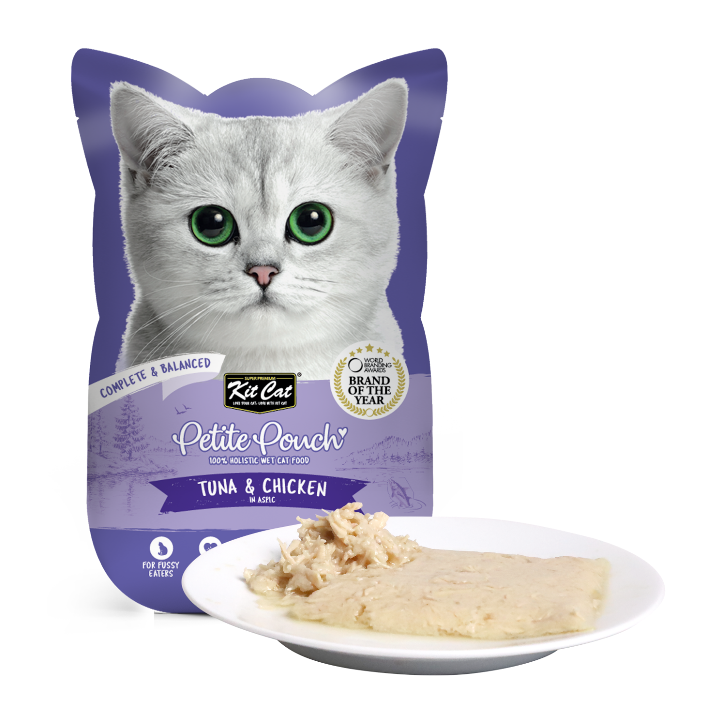 Kit Cat Petite Pouch Tuna & Chicken in aspic 70g pouch