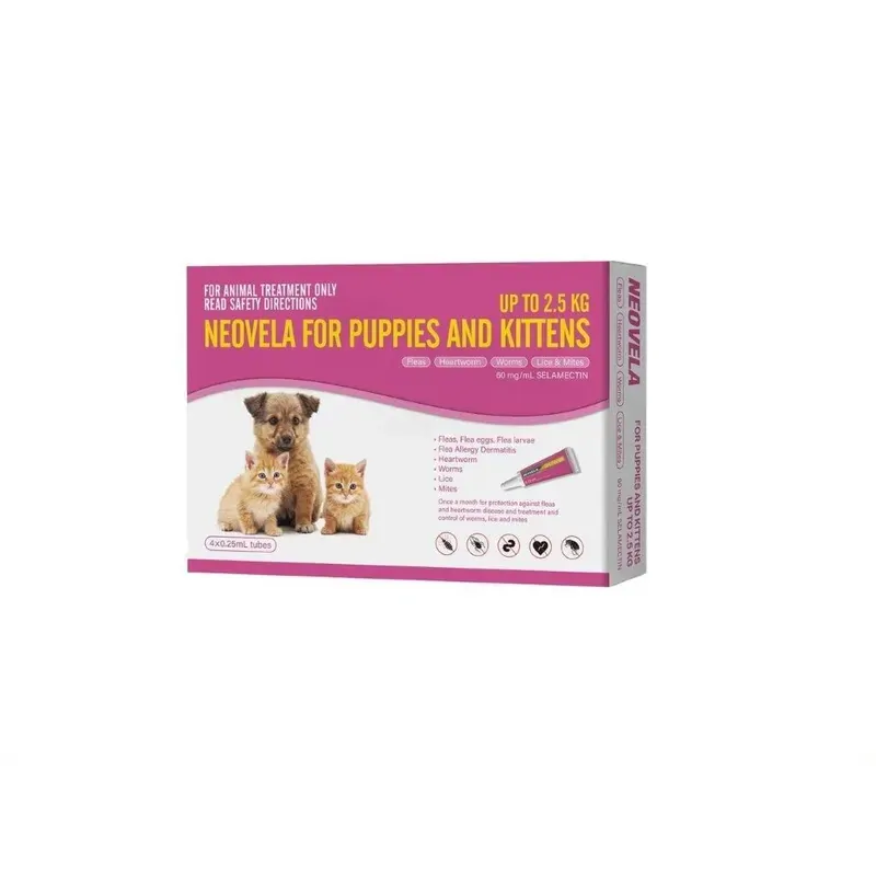 Neovela Spot-On for Puppies and Kittens up to 2.5kg, 4 pack carton