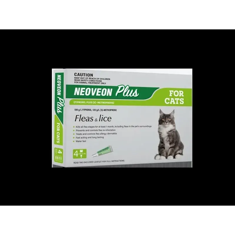 Neoveon Plus Spot-On for Cats, 4 pack carton front of box