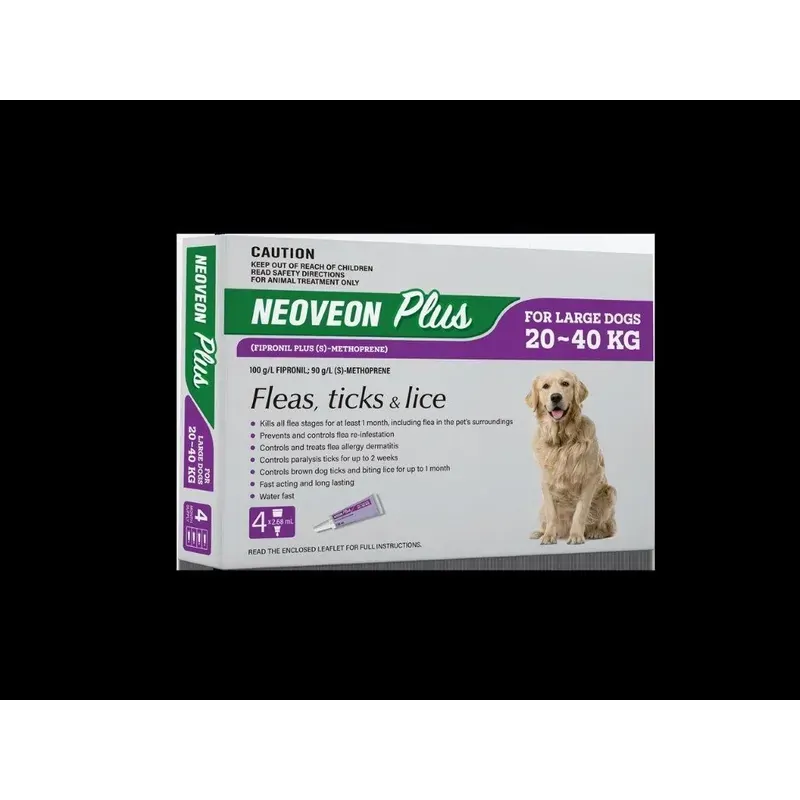 Neoveon Plus Spot-On for Large Dogs 20-40kg, 4 pack carton