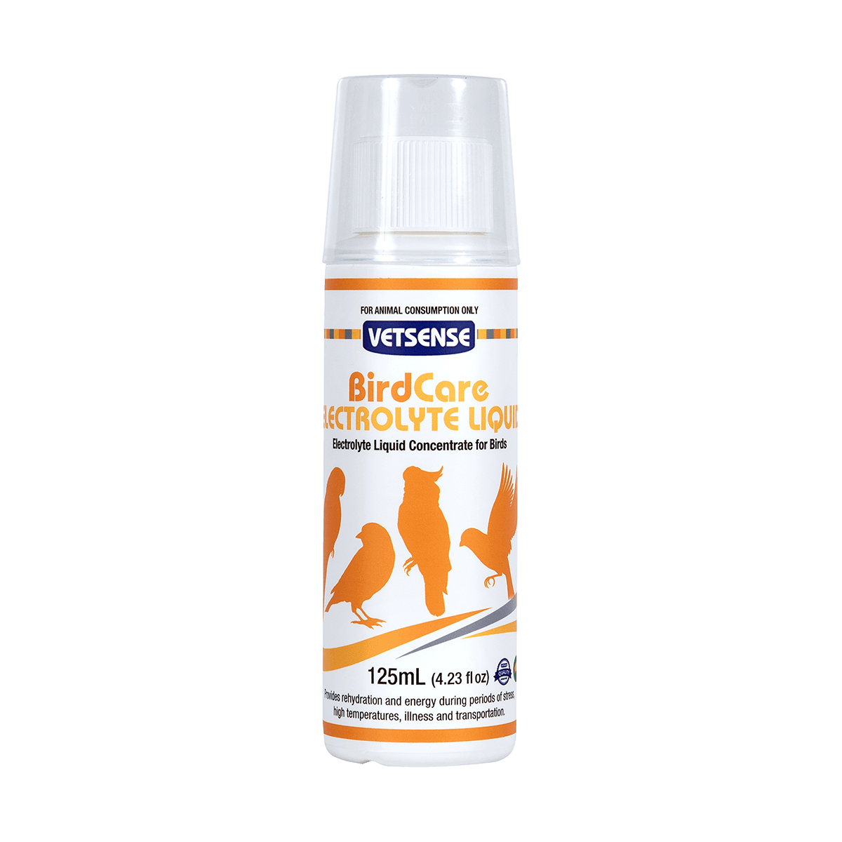 Vetsense Birdcare Electrolyte Liquid front of pack (png)