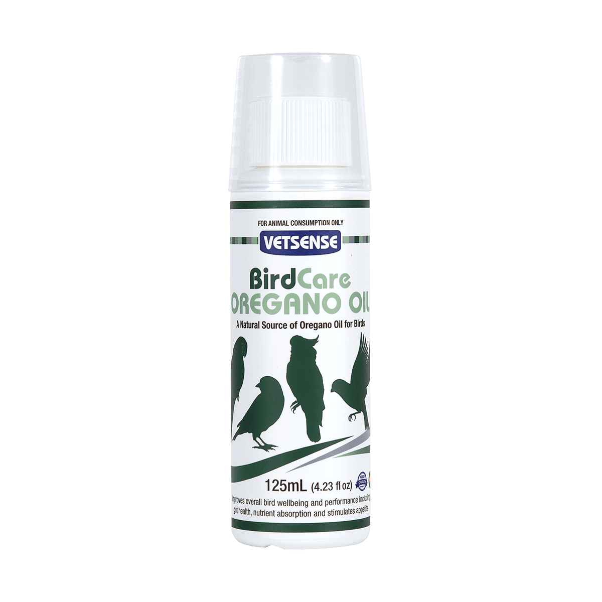 Vetsense Birdcare Oregano Oil front of pack (png)