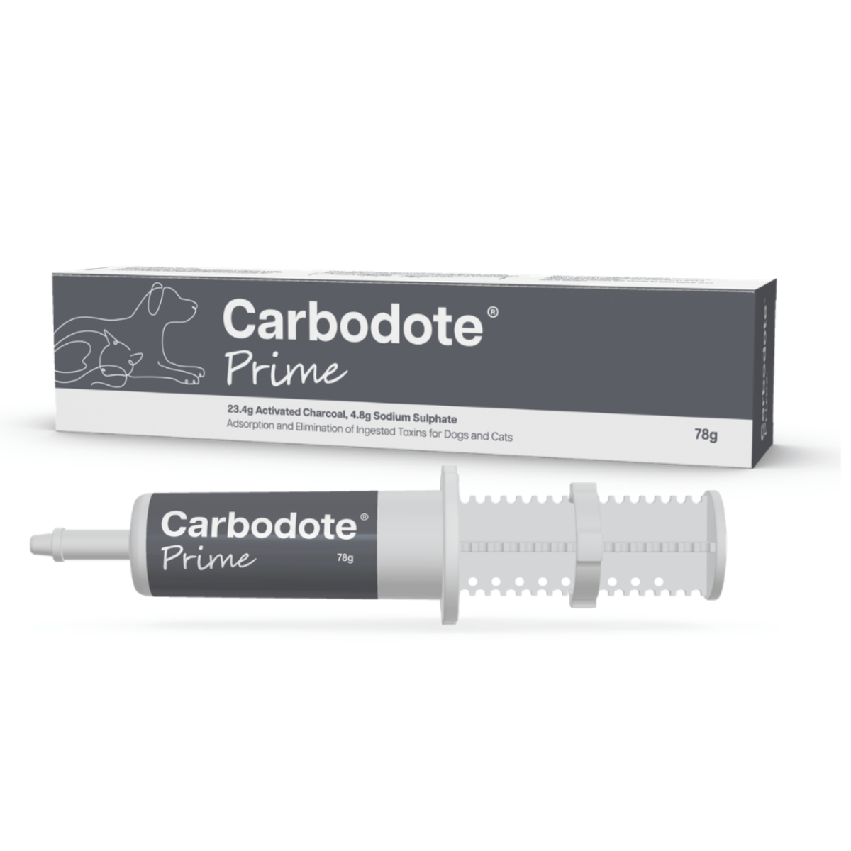 Invetro Carbodote Prime activated charcoal oral gel 78g syringe pack