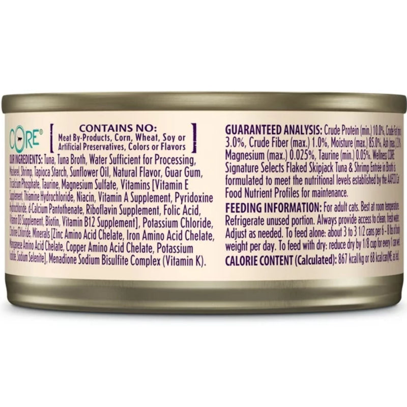 Wellness Core Wet Cat Food Signature Selects Flaked Skipjack Tuna & Shrimp by Peekapaw
