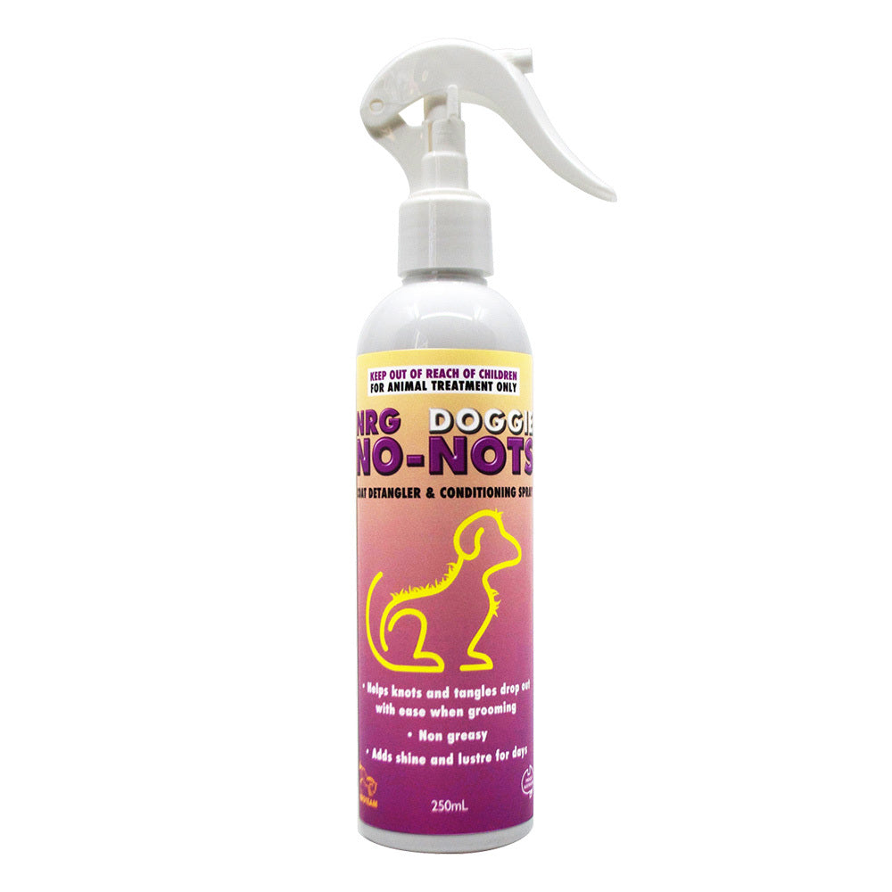 NRG Doggie No Nots Detangler Spray for Dogs product pack shot
