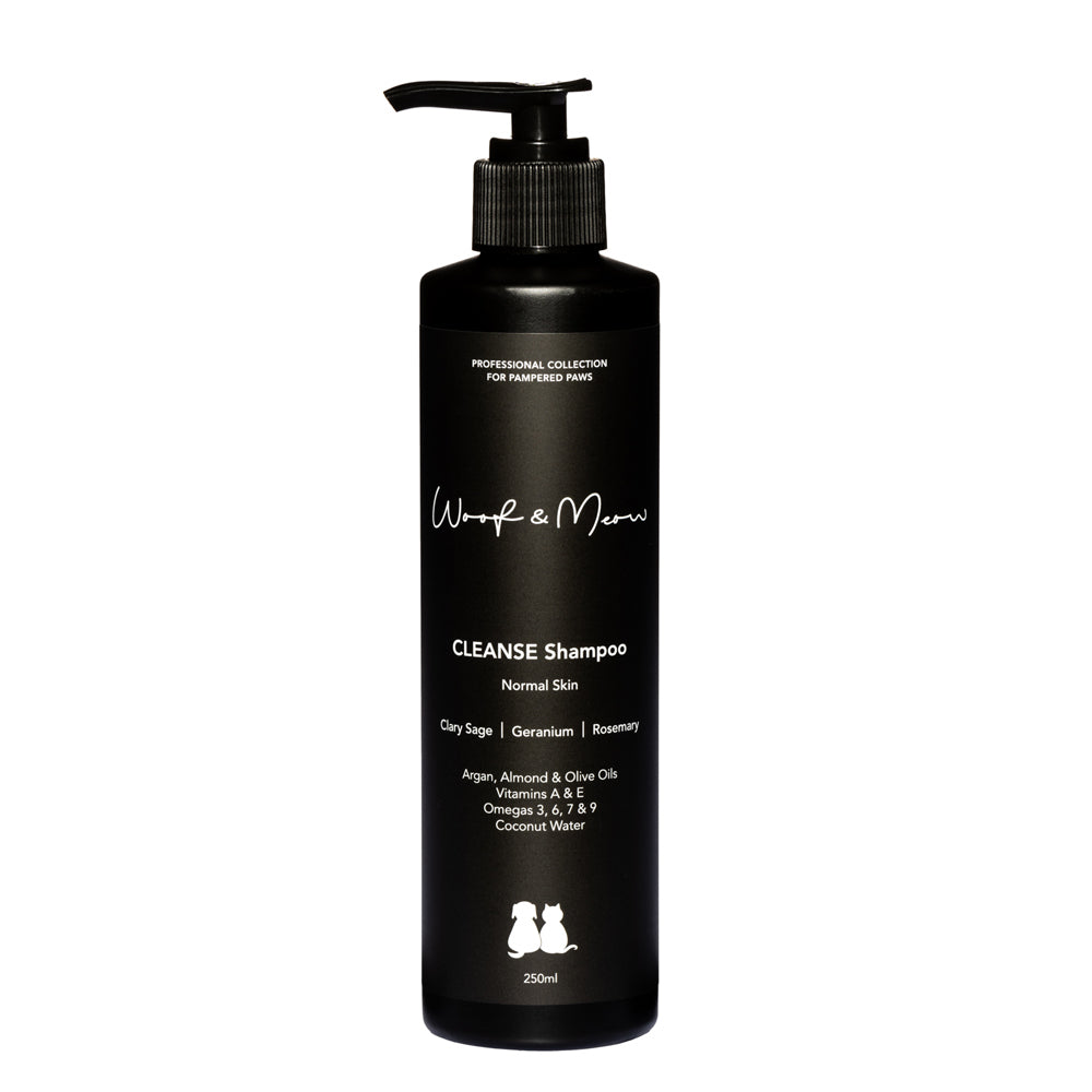 Woof and Meow Cleanse Shampoo front of pack