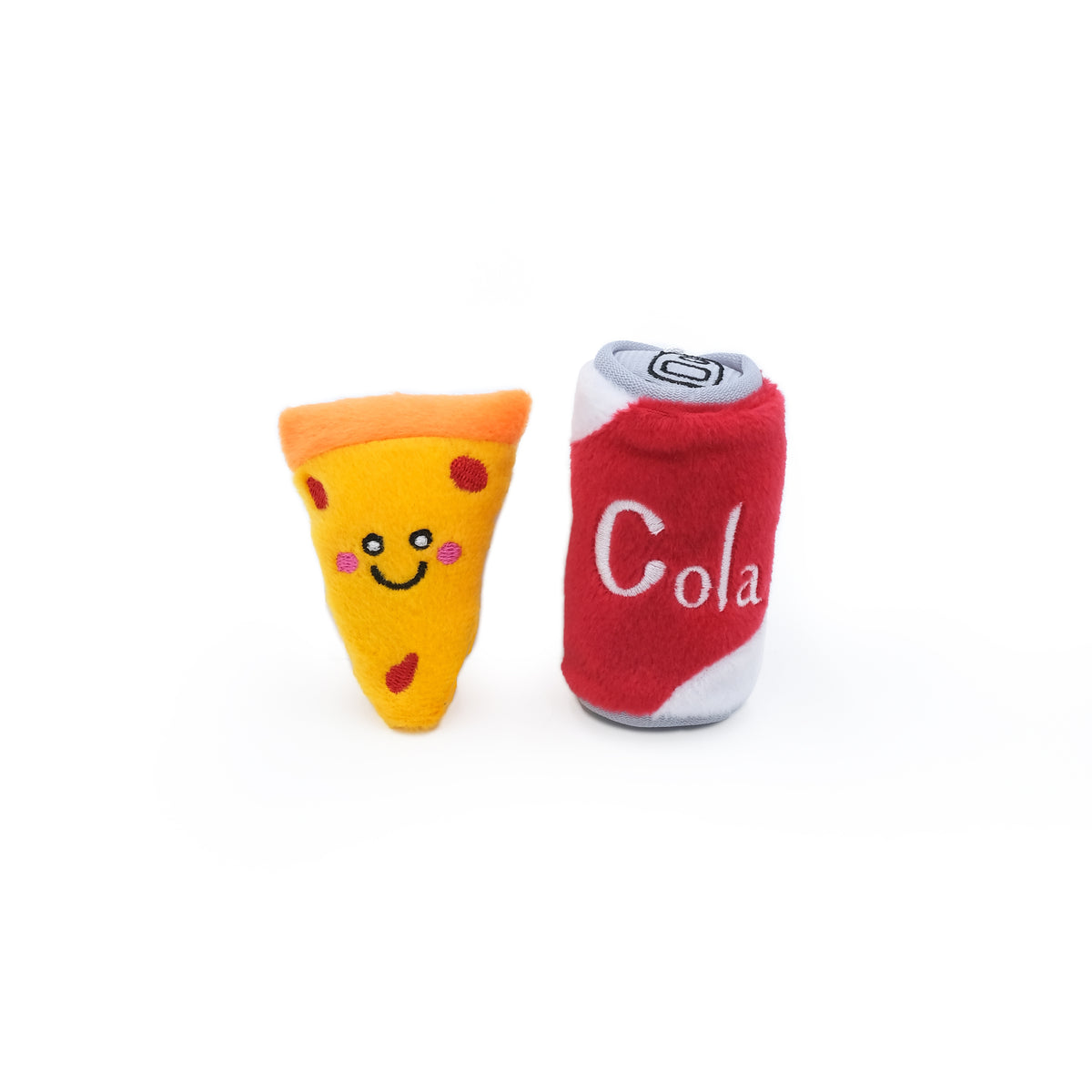 Zippy Paws ZippyClaws NomNomz pizza and cola plush catnip cat toy two pack