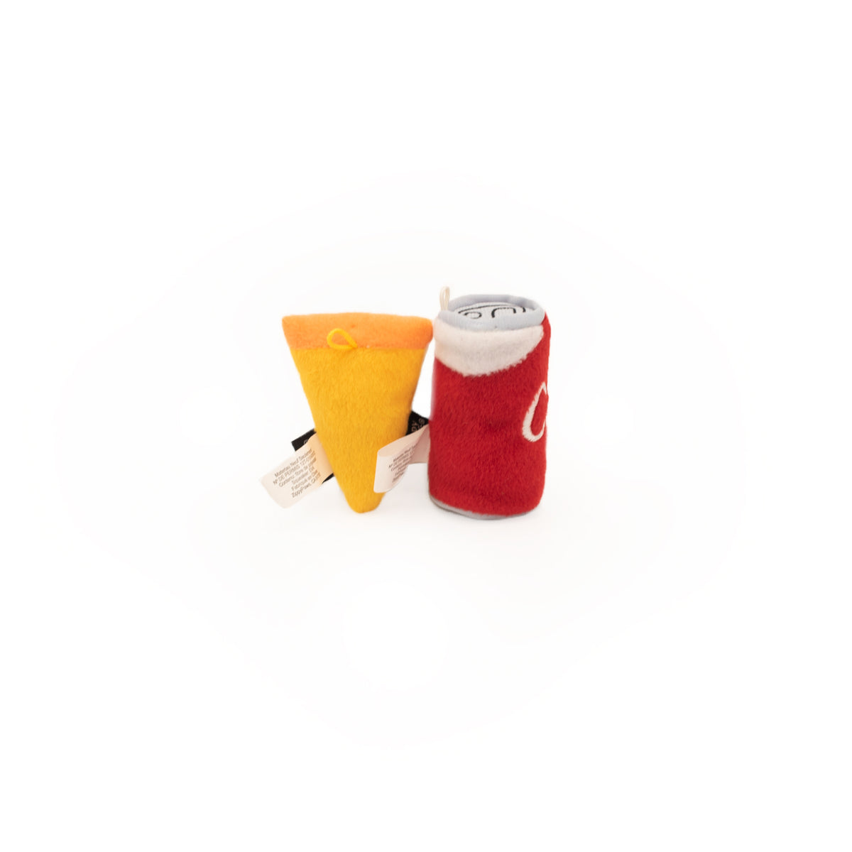 Cat with the ZippyClaws NomNomz pizza slice cat toy