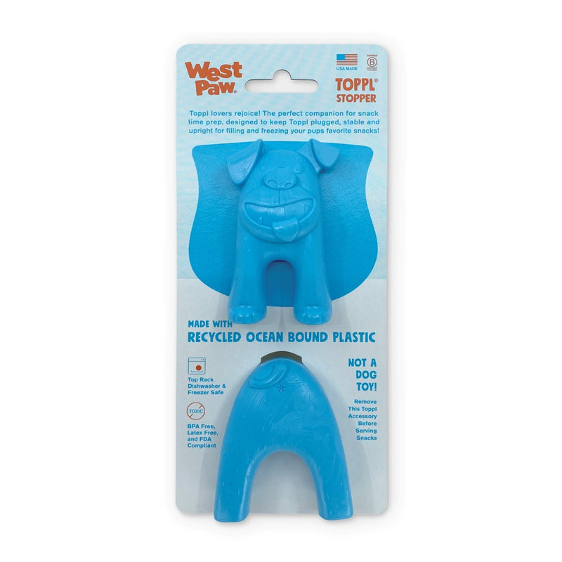 West Paw Toppl Stopper - Fill and Freeze Toppl with Ease - Aqua Blue | PeekAPaw Pet Supplies