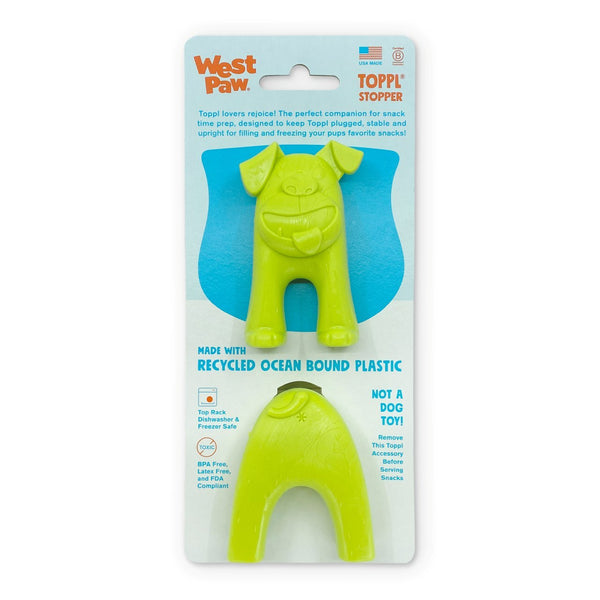 West Paw Toppl Stopper - Fill and Freeze Toppl with Ease - Granny Smith | PeekAPaw Pet Supplies