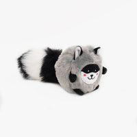 Zippy Paws Bushy Throw Raccoon, stuffed plush dog toy with a long bushy tail