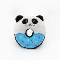 Zippy Paws Donutz Buddies Panda, donut shaped no-stuffing plush dog toy