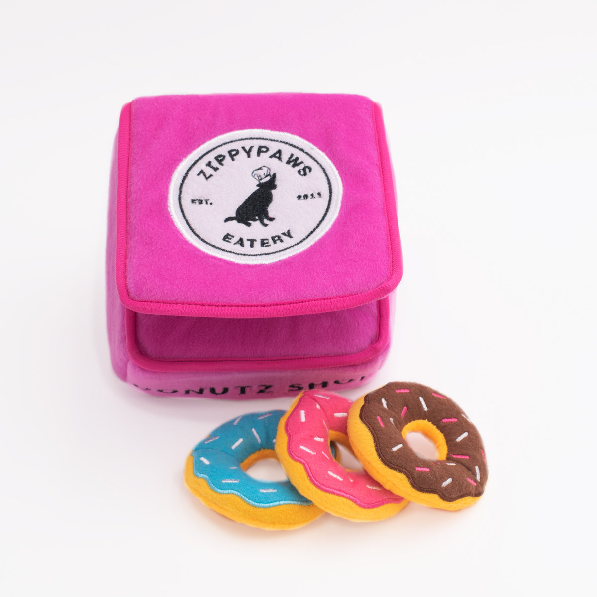 Zippy Paws Burrow Donutz Box plush dog toy – additional view