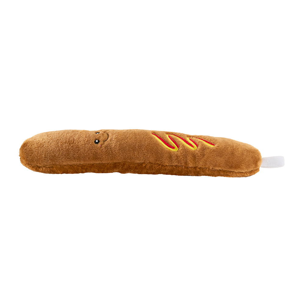 Jigglerz Corn Dog laid flat to show how loosely the body flops