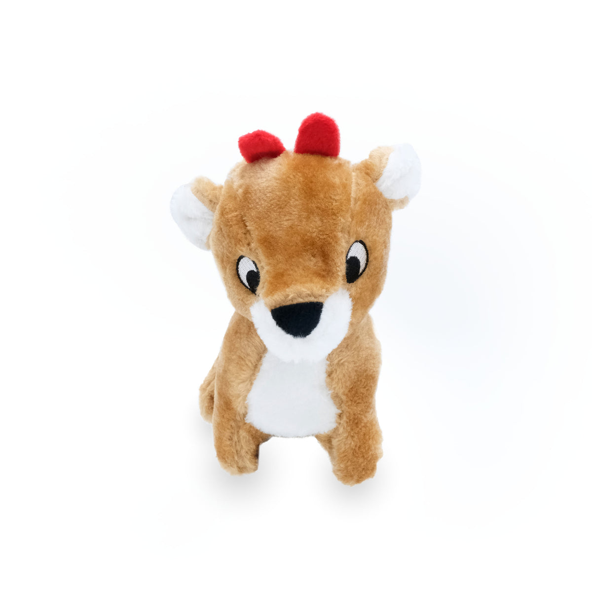 Zippy Paws Christmas Reindeer plush dog toy, front view