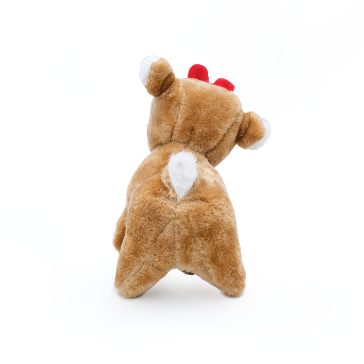 Christmas Reindeer plush dog toy seen from behind