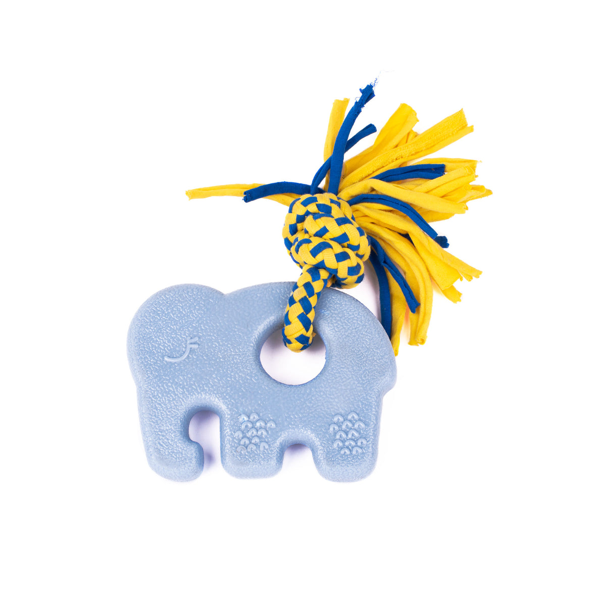 Zippy Paws ZippyTuff Teetherz Elliot The Elephant dog toy with the yellow rubber teether