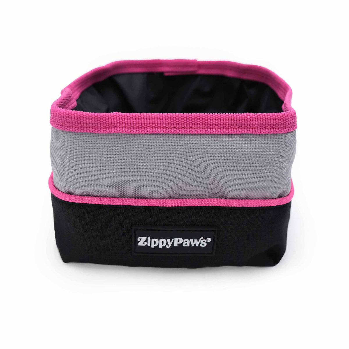 Zippy Paws Adventure Bowl in pink, collapsible travel water bowl for dogs