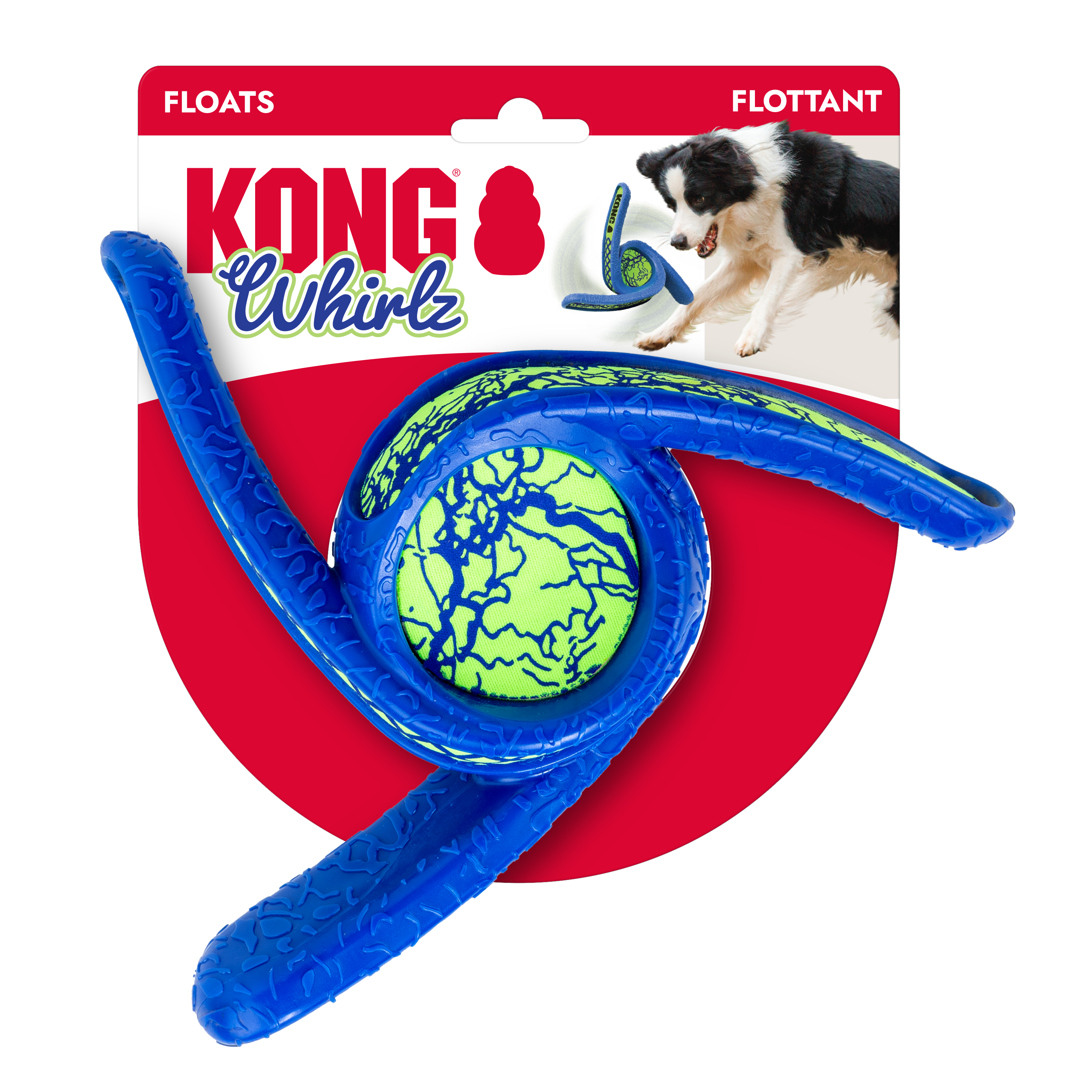 KONG Dog Toys Whirlz Throw shown in its retail packaging