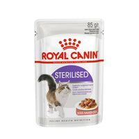 Royal Canin Sterilised gravy wet cat food 85g pouch front