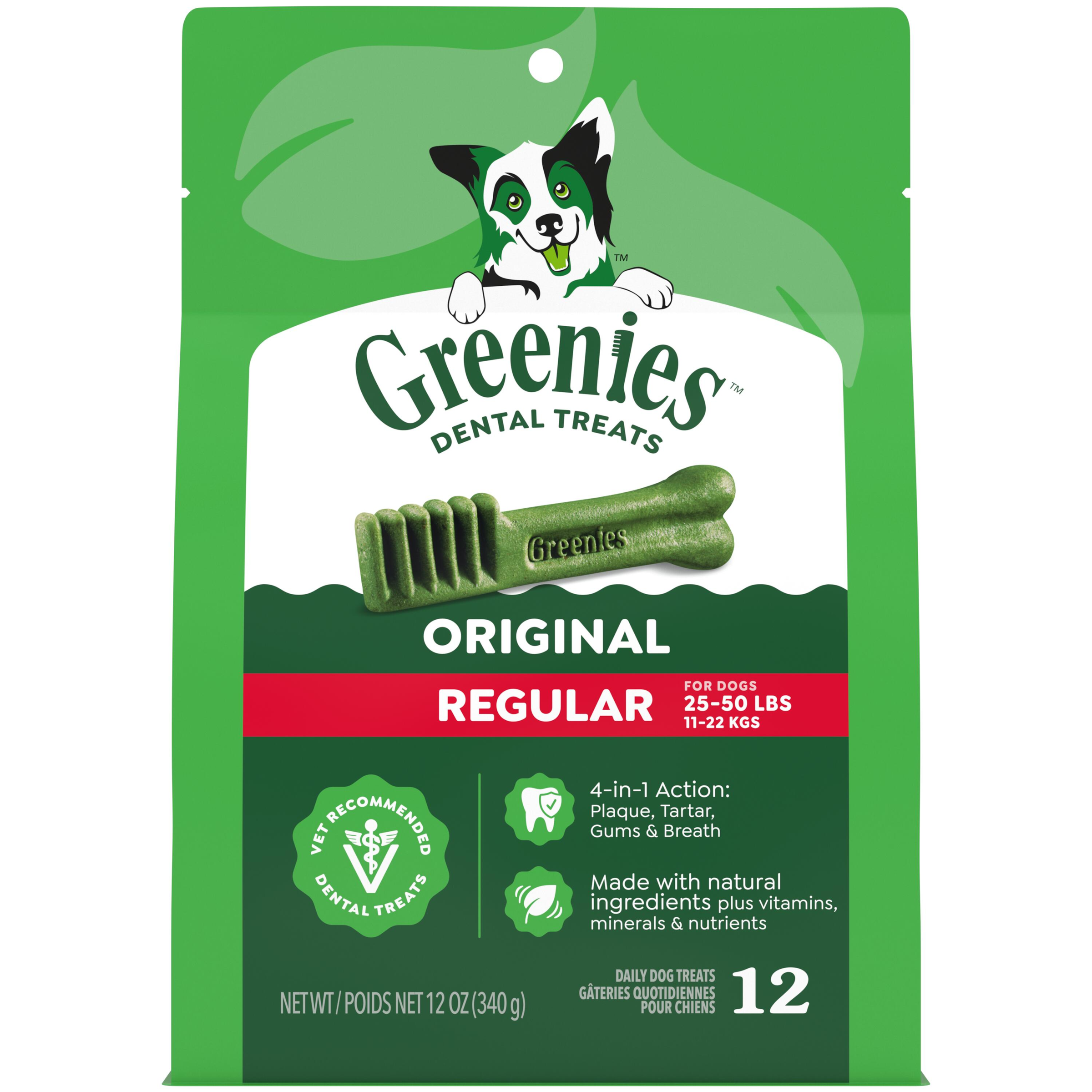 GREENIES Original Regular Dog(11-22kg) Dental Treat front of pack