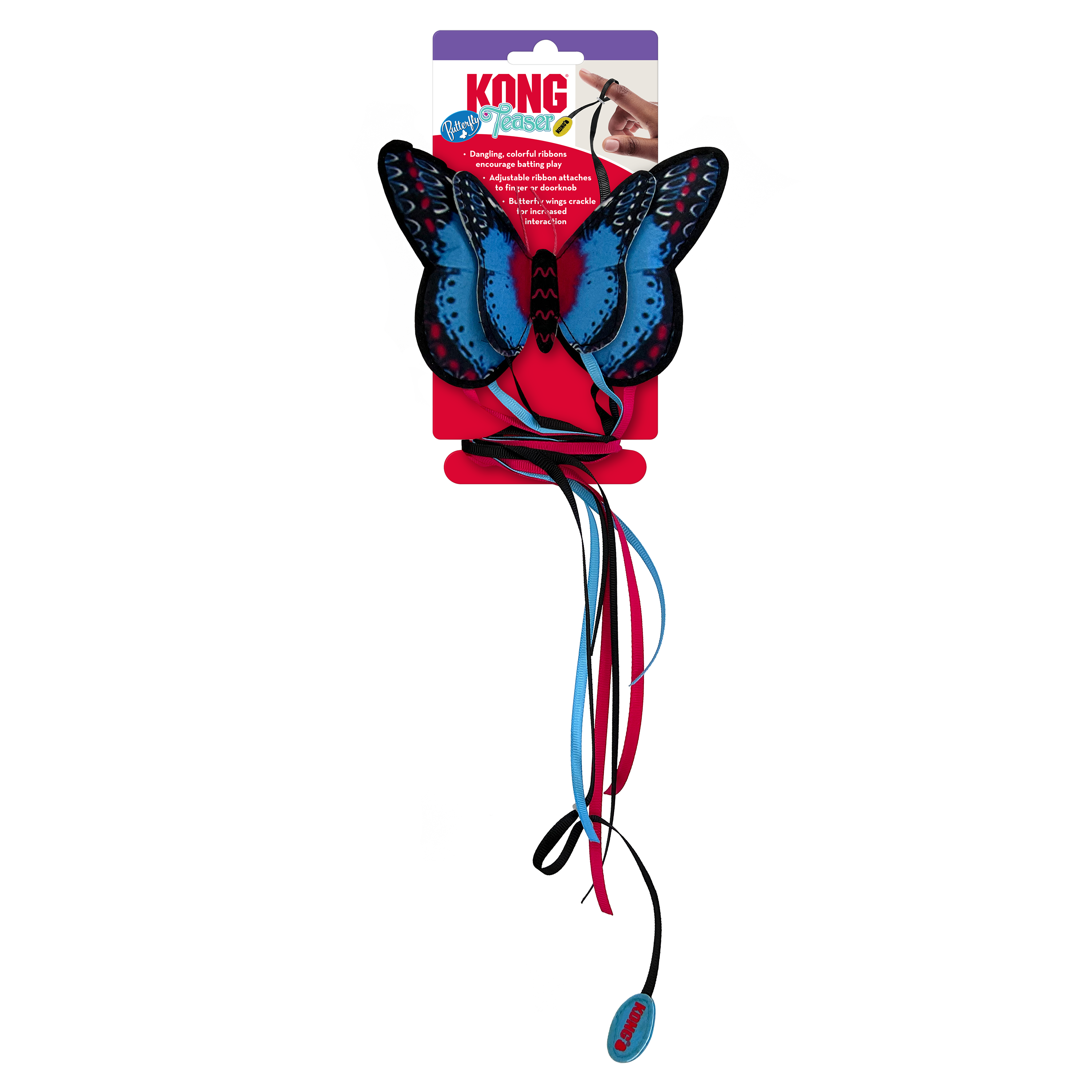KONG Cat Toys Teaser Butterfly Assorted in its retail pack