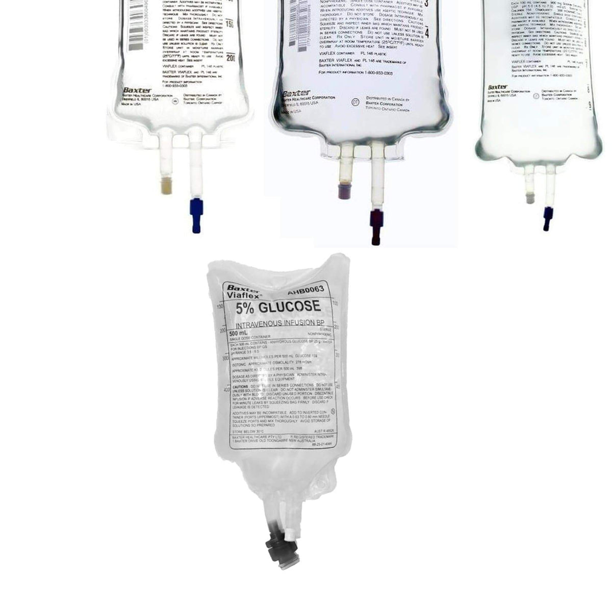 Baxter glucose 5% IV infusion Viaflex bag