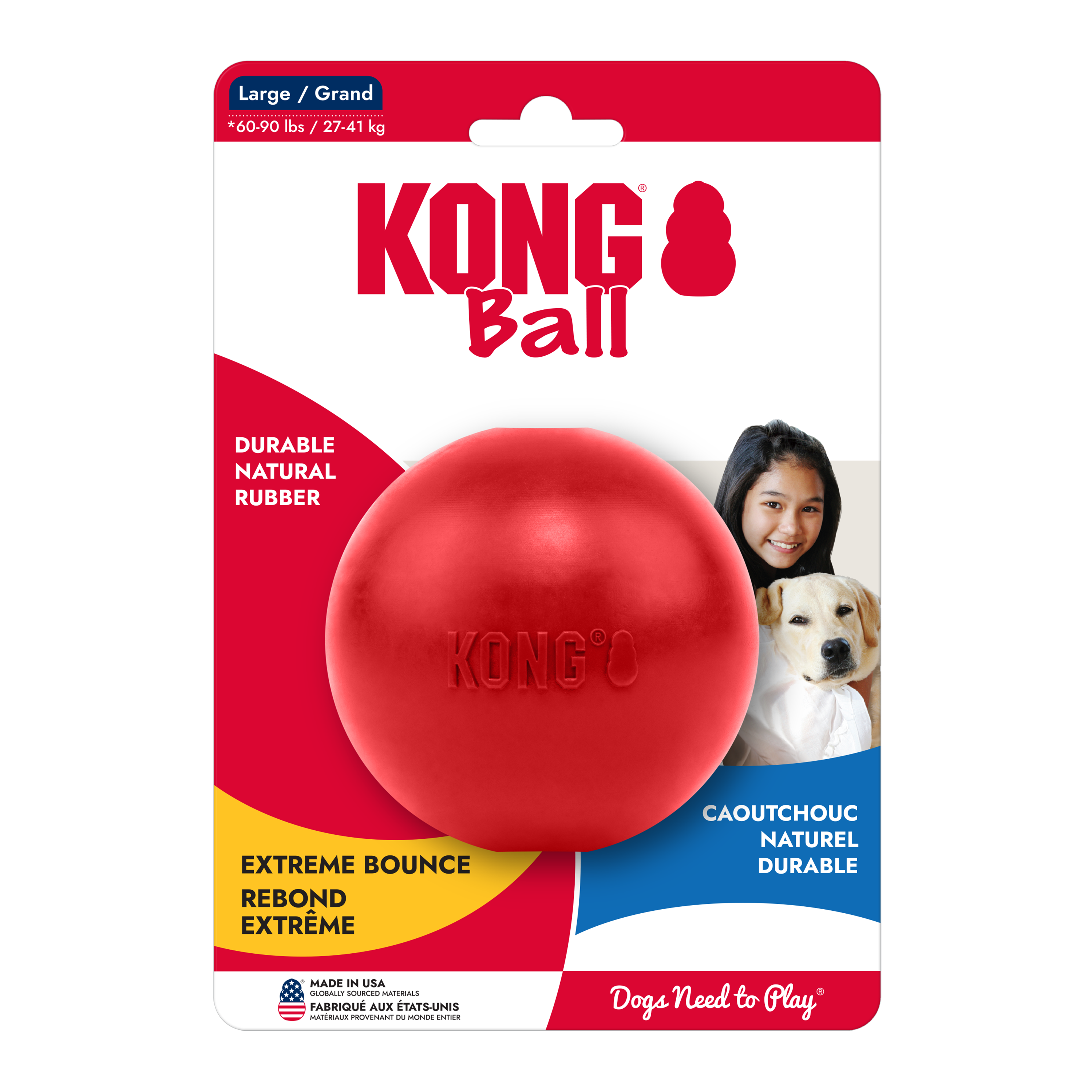 KONG Ball with Hole rubber treat-holding dog ball