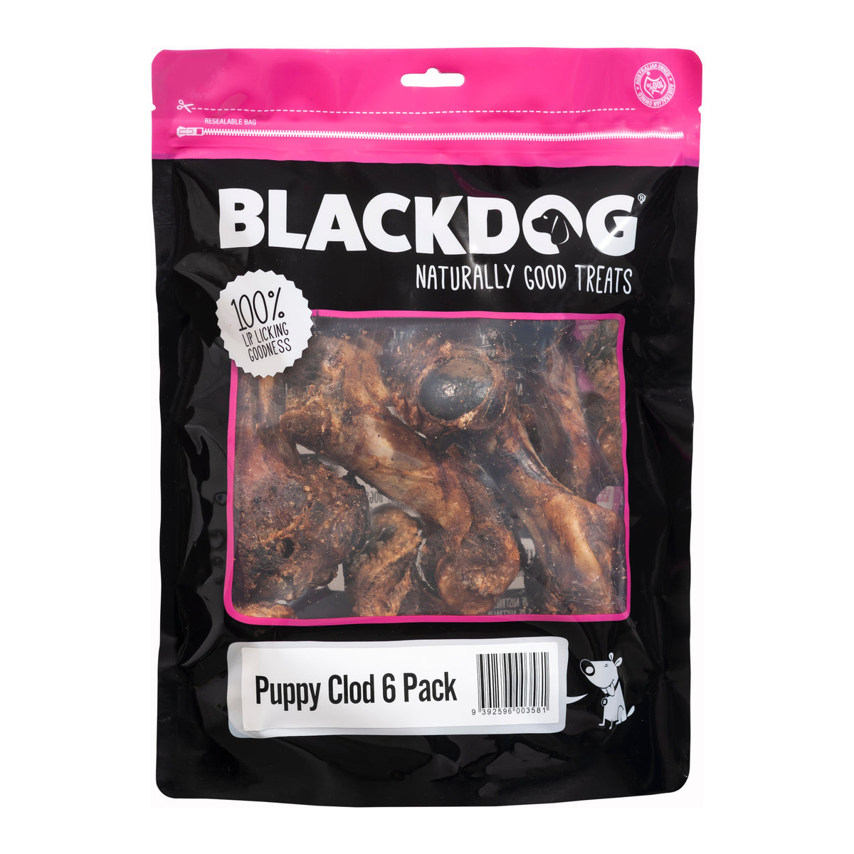 BlackDog Puppy Clod 6 pack – front of pack