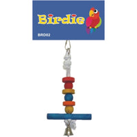 Birdie Small 6 Level Perch, a six-tier stepped bird perch with a bell