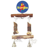 Birdie Small Block Swing with Bells, chewable blocks along a swing bar with bells hanging below